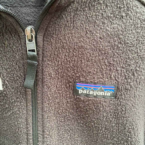 Patagonia Synchilla womens Full Zip Stand Up Collar Fleece Black Sweater Medium - Picture 3 of 5